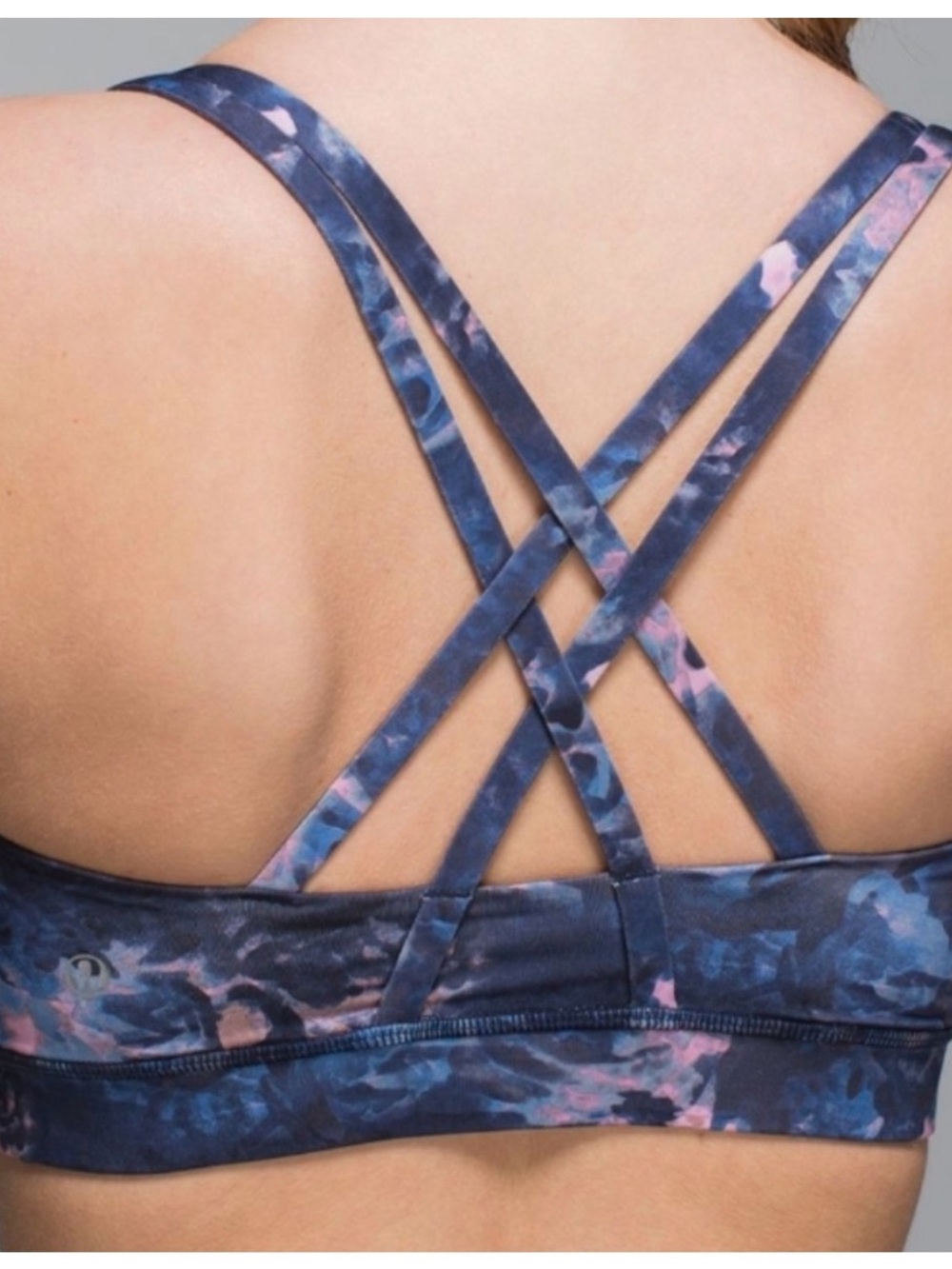 Lululemon Energy Bra in Moody Mirage Bark Berry Deep Navy Size 8
